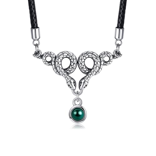 HUKKUN Schlange Halskette Sterling Silber Schlange mit erstellt Smaragd Halskette Schmuck Geschenke für Frauen HUKKUN Schlange Halskette Sterling Silber Schlange mit erstellt Smaragd Halskette Schmuck Geschenke für Frauen von HUKKUN