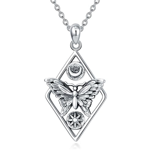 HUKKUN Schmetterling Kette Damen 925 Sterling Silber Schmetterling Anhänger Kette Schmetterling Deko Schmuck Geschenke für Damen von HUKKUN