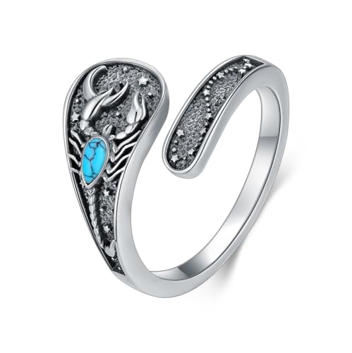HUKKUN Skorpion Ring Sterlingsilber Skorpion Löffelring Tierschmuck für Frauen von HUKKUN