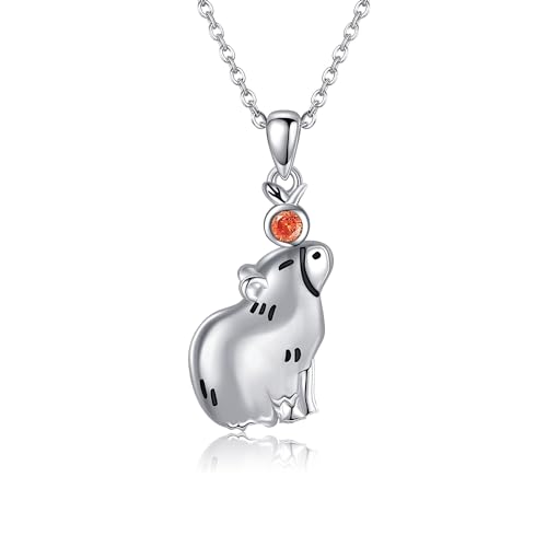 HUKKUN Sterling Silber Capybara Halskette für Frauen Capybara Schmuck Geschenk für Frauen von HUKKUN