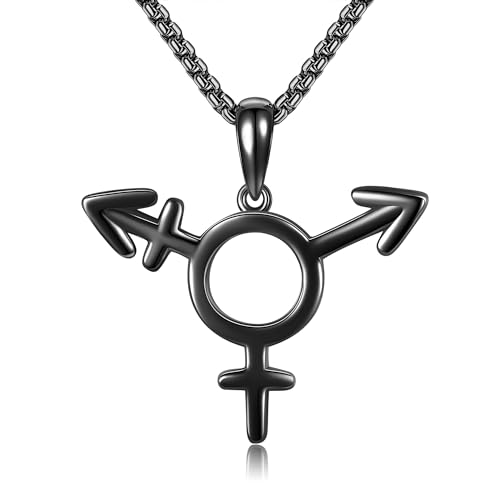 HUKKUN Transgender Halskette Sterling Silber Schwarz Trans Symbol Stolz Schmuck Geschenk Männer HUKKUN Transgender Halskette Sterling Silber Schwarz Trans Symbol Stolz Schmuck Geschenk Männer von HUKKUN