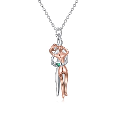 HUKKUN Umarmungs Kette Silber 925 Paare Claddagh Halskette für Liebhaber Claddagh Schmuck Damen HUKKUN Umarmungs Kette Silber 925 Paare Claddagh Halskette für Liebhaber Claddagh Schmuck Damen von HUKKUN
