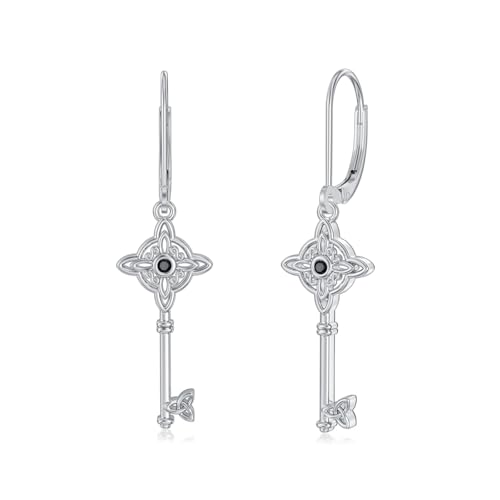 Hexen Ohrringe Silber 925 Hexen Tropfen Ohrringe Hexenknoten Keltischer Schmuck Damen von HUKKUN
