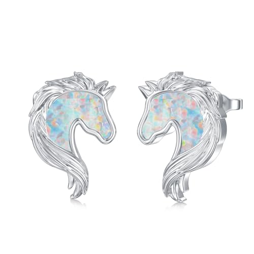 Pferdeohrringe Sterlingsilber Pferde Ohrstecker Tierschmuck für Frauen Pferdeohrringe Sterlingsilber Pferde Ohrstecker Tierschmuck für Frauen von HUKKUN
