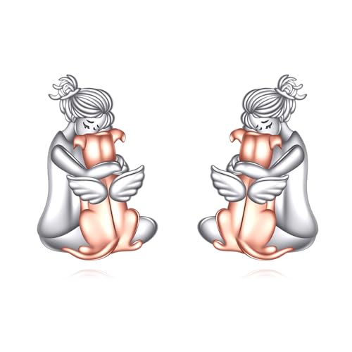 Hund Ohrringe 925 Sterling Silber Hund Gedenk Ohrring für den Verlust von Hund Hundeschmuck für Hundeliebhaber von HUKKUN