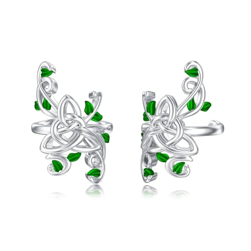 Keltische Ohrmanschetten Ohrringe Sterlingsilber Lebensbaum Ohrmanschetten für nicht durchstochene Ohren keltischer Schmuck Damen von HUKKUN