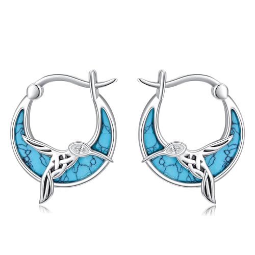 Kolibri Ohrringe Silber 925 Kolibri Creolen keltischer Kolibri Schmuck für Damen von HUKKUN