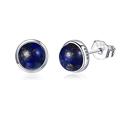 Lapis Lazuli Ohrringe Sterling Silber Echte Natürliche Edelstein Ohrstecker Lapis Lazuli Schmuck Geschenk für Frauen von HUKKUN