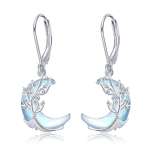 Lebensbaum Ohrringe Sterlingsilber Lebensbaum Mond Ohrringe Lebensbaumschmuck Geschenke Damen von HUKKUN