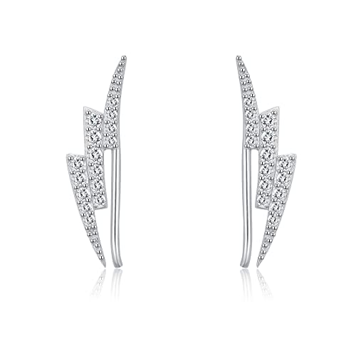 Lightning Bolt Ohrringe Sterling Silber Lightning Ohrclimbers Ohrringe für Frauen Lightning Bolt Schmuck für Mädchen von HUKKUN