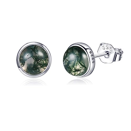 Moosachat Ohrringe Sterling Silber Natual Edelstein Ohrringe Moosachat Schmuck Geschenk für Frauen Moosachat Ohrringe Sterling Silber Natual Edelstein Ohrringe Moosachat Schmuck Geschenk für Frauen von HUKKUN