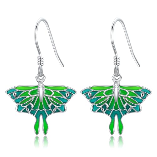 Moth Ohrringe Silber 925 Moth Ohrhänger Hexen Schmuck Geschenke Damen von HUKKUN