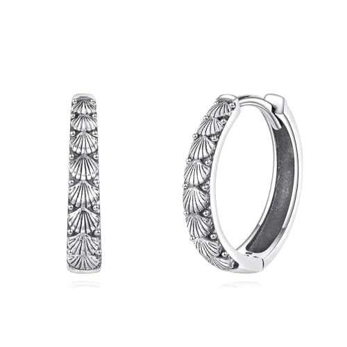 Muschel Ohrringe Sterlingsilber Muschel Ohrringe Creolen Muschelschmuck Strandschmuck Geschenke für Frauen von HUKKUN