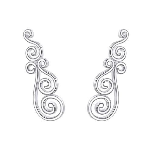 Ohrkletterer Ohrringe für Frauen Sterling Silber Vintage Boho Filigrane Ohr Ohrstecker von HUKKUN