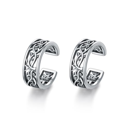 Lebensbaum Ohrmanschetten Sterlingsilber Keltisch nicht durchstechend Lebensbaum Schmuck Geschenke Damen von HUKKUN