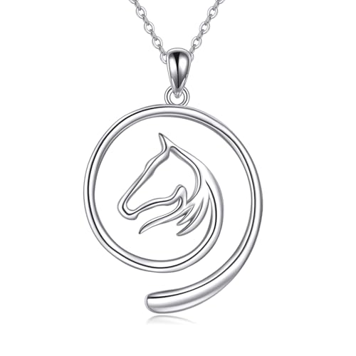 Pferd Ring Halter Halskette Sterling Silber Ring Keeper Hochzeit Verlobungsring Halskette Halter für Krankenschwestern Pferd Schmuck für Frau Mutter von HUKKUN