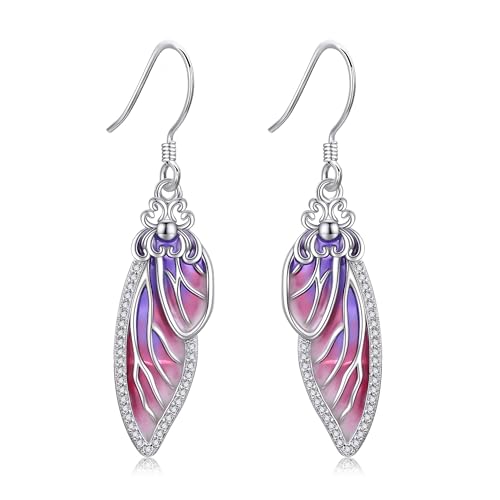 Schmetterling Ohrringe Sterling Silber - Fee Flügel Baumeln Ohrringe - Schmuck Geschenke für Frauen von HUKKUN