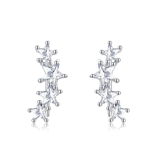 Stern Ohrringe Sterling Silber Stern Cubic Zirkon Ohr Crawler Ohrringe für Frauen Stern Climber Ohrringe Stern Schmuck Geschenk für Frauen Stern Ohrringe Sterling Silber Stern Cubic Zirkon Ohr Crawler Ohrringe für Frauen Stern Climber Ohrringe Stern Schmuck Geschenk für Frauen von HUKKUN