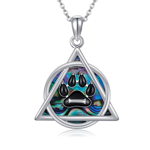 Therianische Halskette Sterling Silber Therianisches Dreieck Halskette Paw Viking Schmuck Geschenke für Frauen von HUKKUN