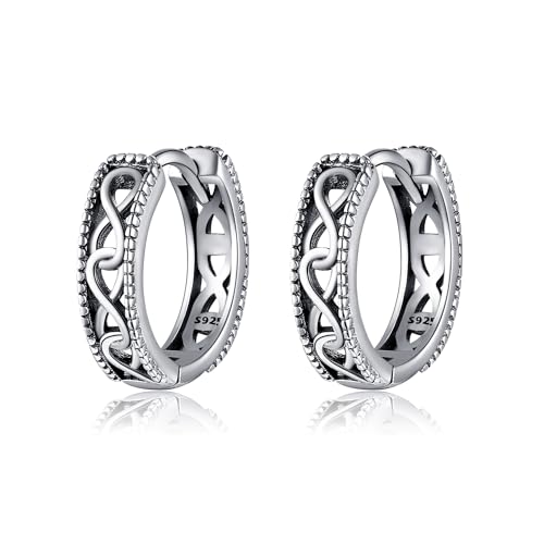 Unendlichkeitszeichen Ohrringe Silber 925 Infinity Kleine Creolen Unendlichkeitszeichen Schmuck Geschenke Damen von HUKKUN