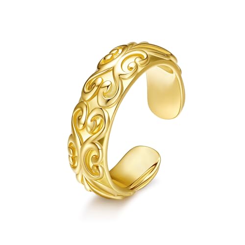 Zehenringe 925 Sterling Silber Einstellbare Filigrane Zehenringe für Frauen Füße Körperschmuck Geschenke für Frauen von HUKKUN