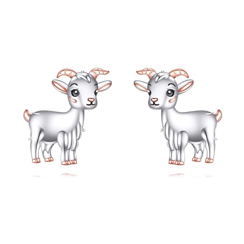 Ziegen Ohrstecker 925er Sterlingsilber hypoallergen Bauernhof Ziegen Ohrring Ziegen Tierschmuck Geschenke für Frauen Ziegen Ohrstecker 925er Sterlingsilber hypoallergen Bauernhof Ziegen Ohrring Ziegen Tierschmuck Geschenke für Frauen von HUKKUN