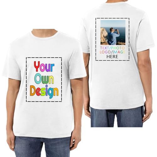 HUKQWX Benutzerdefinierte T-Shirts, Entwerfen Sie Ihr eigenes T-Shirt, personalisiertes Bildfoto Text Unisex T-Shirt, 100% Baumwolle Custom Tshirt für Männer und Frauen HUKQWX Benutzerdefinierte T-Shirts, Entwerfen Sie Ihr eigenes T-Shirt, personalisiertes Bildfoto Text Unisex T-Shirt, 100% Baumwolle Custom Tshirt für Männer und Frauen von HUKQWX