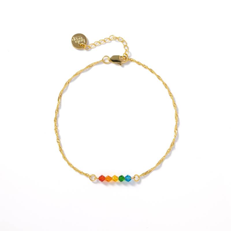 18K Vergoldetes Regenbogen Armband/Individuelle Länge Geschenk Für Sie Buntes Kristall von HULAHOOPJewelry