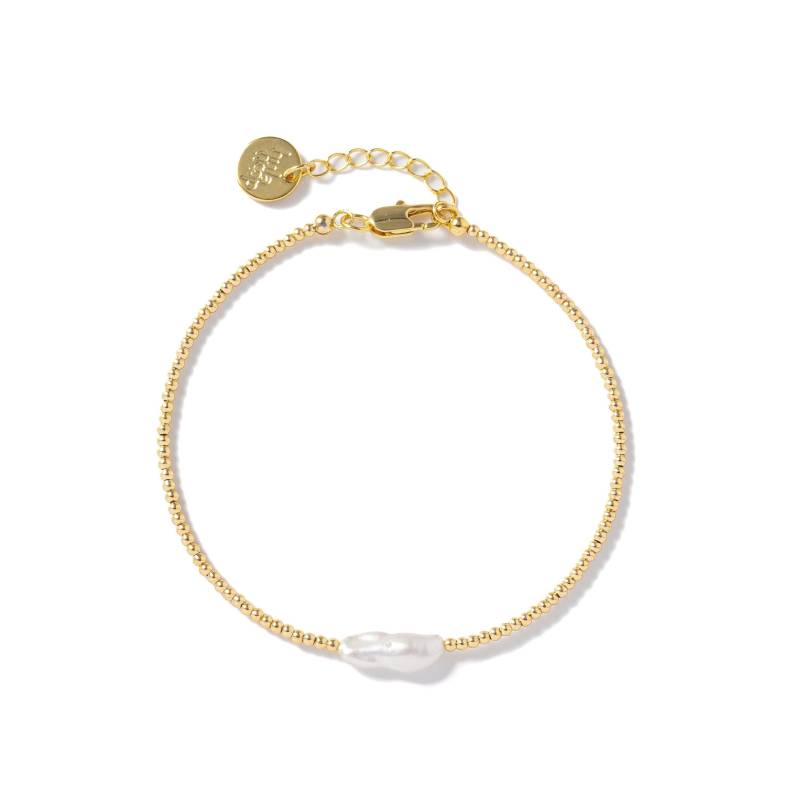 Armband Mit 18K Vergoldeten Perlen Und Keshi Perle/Individuelle Länge Minimalistisch Geschenk Für Sie Schlichtes Gold von HULAHOOPJewelry