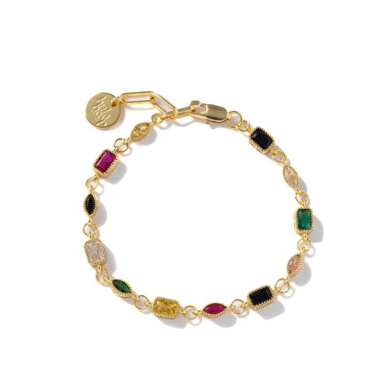 Armband Mit Bunten Kristall Steinen - Hochwertige 18K Vergoldung/Individuelle Länge Zirkonia Steine von HULAHOOPJewelry