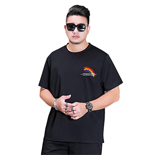 Fashion T-Shirt Für Männer Mit Übergröße Bauchumfang,Herren RundhalsBasic 1 Stück Tshirt Übergrößen XL - 7XL, Herren Baumwoll-T-Shirt, Erhältlich In über 20 Farben (Color-16,6XL) von HULG