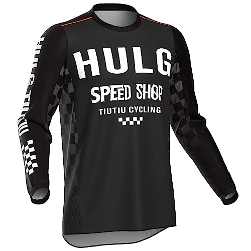 HULG MTB Jersey Langarm,Mountainbike-Trikot Für Männer, Fahrrad Trikots Motocross BMX Racing T-Shirt Downhill Kurzarm Radsport Kleidung MTB Jersey (Long sleeve-01,3XL) von HULG