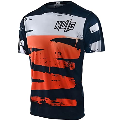 Herren Mountainbike MTB Top Kurzarm Atmungsaktiv Bequem Weich Feuchtigkeitstransport Radtrikot,Kurzarmtrikot Für MTB Rennrad/Multisport/Fitness (Style-02,XS) von HULG