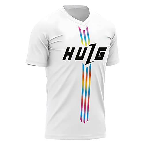 Herren Radtrikot Fahrradtrikot Kurzarm, Fahrradbekleidung Fahrrad Trikot T Shirt Für Männer, Atmungsaktive Cycling Jersey Schnell Trocknen Radsport Bekleidung MTB BMX (Color-02,L) von HULG