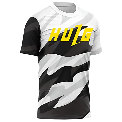 Herren Radtrikot Fahrradtrikot Kurzarm, Fahrradbekleidung Fahrrad Trikot T Shirt Für Männer, Atmungsaktive Cycling Jersey Schnell Trocknen Radsport Bekleidung MTB BMX (Color-03,M) von HULG