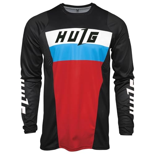 Herren-Radtrikots, T-Shirt,Fahhradtrikot MTB Rennrad Trikot,Motocross-Jersey Langarm | MX Enduro | Atmungsaktiv | (Style-06,S) von HULG