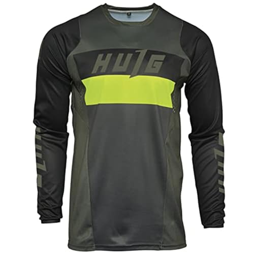 Herren-Radtrikots, T-Shirt,Fahhradtrikot MTB Rennrad Trikot,Motocross-Jersey Langarm | MX Enduro | Atmungsaktiv | (Style-08,4XL) von HULG