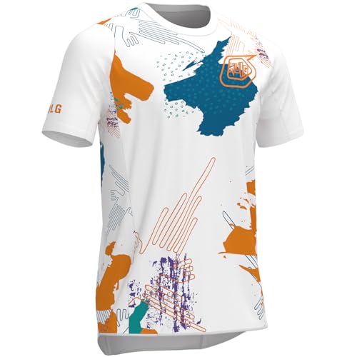 MTB Shirt Herren,Fahrrad Shirt,radshirt Herren Kurzarm,MTB Tshirt,Geeignet Zum Laufen/Radfahren/Wandern Und Anderen Sportarten (Style-01,XS) von HULG