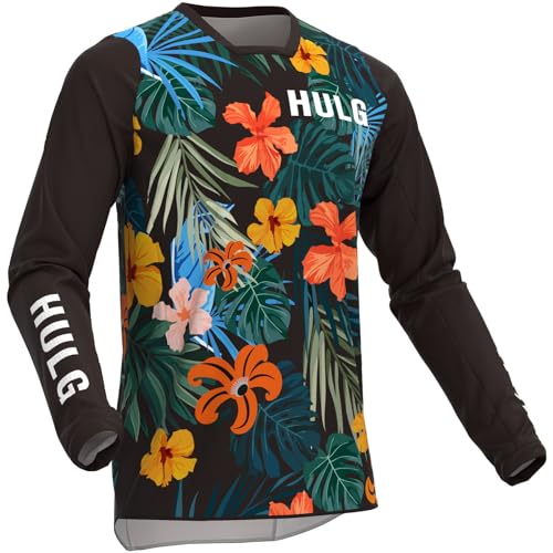 MTB-Trikot,Fahrradtrikot Herren Langarm,fahrradshirts Herren Langarm,MTB Tshirt,atmungsaktives Material, Schnell Trocknend,antibakteriell,Geeignet Für Viele Outdoor-Sportarten (Style-07,L) von HULG