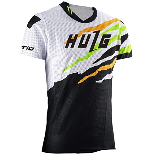 MTB-Trikot Für Herren, Kurzarm, Downhill-Trikot, Herren-Fahrradbekleidung, Radsport-/Motocross-Bekleidung, Mountainbike-Shirt, Weiche Textur, Feuchtigkeitstransport, MTB BMX (style-08,3XL) von HULG