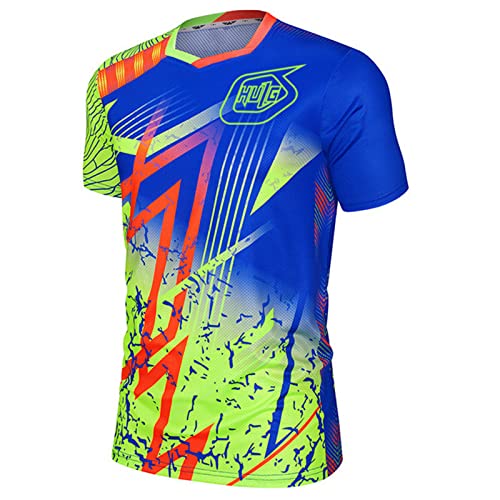 Men's MTB T-Shirts| MTB Mountainbike 100% Hochwertiges Polyestergewebe | Atmungsaktives Material, Schnell Trocknend, Antibakteriell (Color-01,XL) von HULG