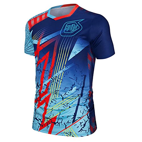 Men's MTB T-Shirts| MTB Mountainbike 100% Hochwertiges Polyestergewebe | Atmungsaktives Material, Schnell Trocknend, Antibakteriell (Color-02,M) von HULG