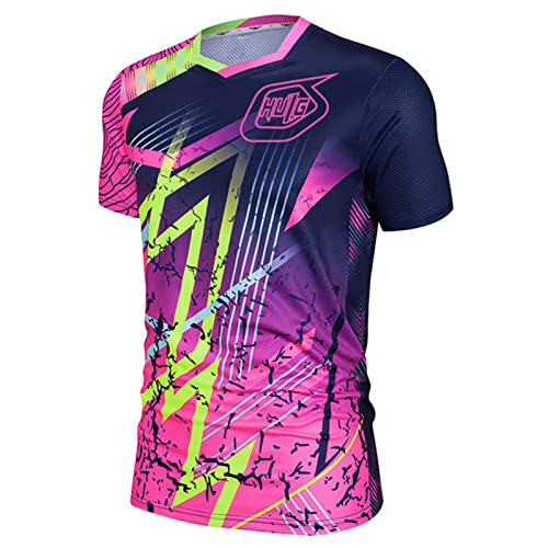 Men's MTB T-Shirts| MTB Mountainbike 100% Hochwertiges Polyestergewebe | Atmungsaktives Material, Schnell Trocknend, Antibakteriell (Color-03,XXL) von HULG