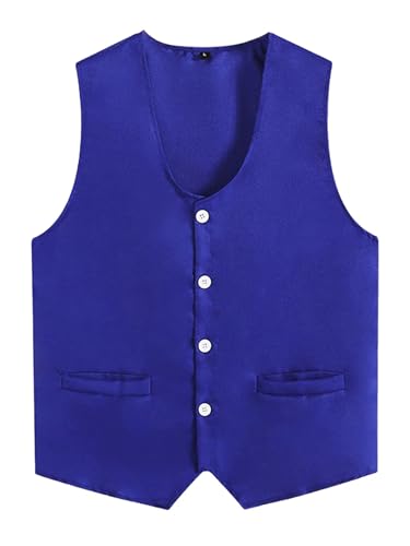 HULIJA Herren Anzugweste Gentleman Weste Ärmellos Smoking Weste Festlich Jacke Business Vest Geburtstag Karneval Fasching Kleidung Blau XXL von HULIJA