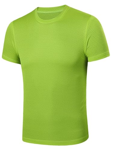 HULIJA Herren Sportshirt Kurzarm Trainingsshirt Fußballtrikot Shirt Laufshirt Funktionsshirt Fußball Basketball Radfahren B Grün XL von HULIJA