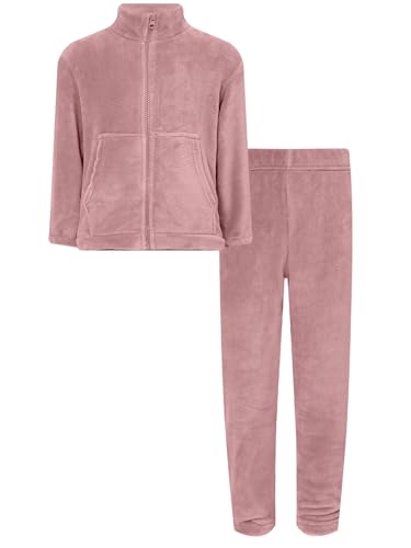 HULIJA Kinder Jungen Mädchen Flanell Schlafanzug Zweiteiler Flauschige Pyjama Set Kuschel Pullover Hose Winter Warme Hauskleidung Nachtwäsche Rosa 158-164 von HULIJA