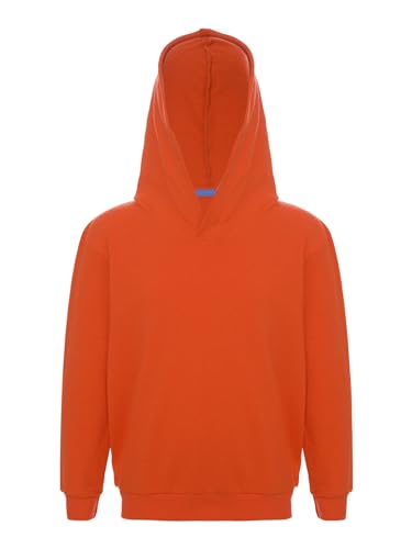 HULIJA Kinder Mädchen Pullover Hoodie Langarm Kapuzensweatshirt Sweater Pulli Training Sport Wandern Jogging Freizeit Orange 134-140 von HULIJA