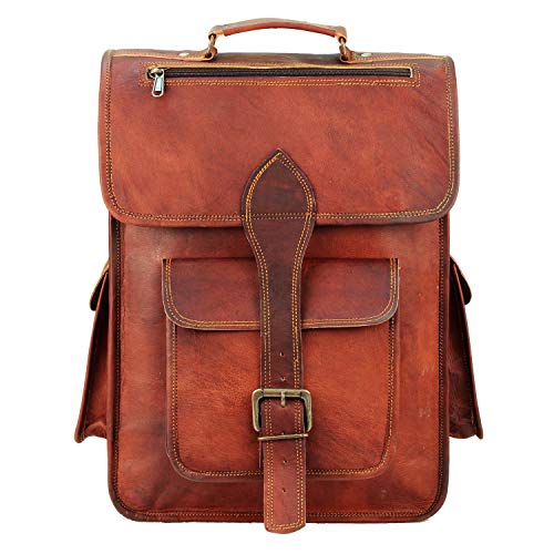 HULSH Rucksack aus echtem Leder, 40,6 cm (16 Zoll) für Damen und Herren, Leder-Rucksack Laptop-Rucksack | Herren perfekter Herrenrucksack den täglichen Gebrauch Retro-Rucksack im Vintage-Stil von HULSH