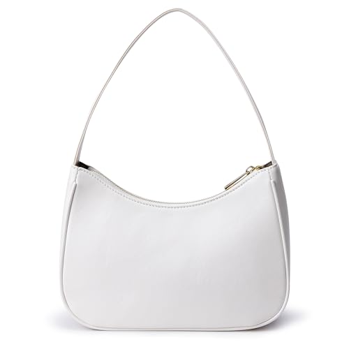 Frauen Handtasche,Für Frauen Schulter Handtasche Freizeitarbeit Satchel Taschen mit Reißverschluss (Weiß) von HULUBO