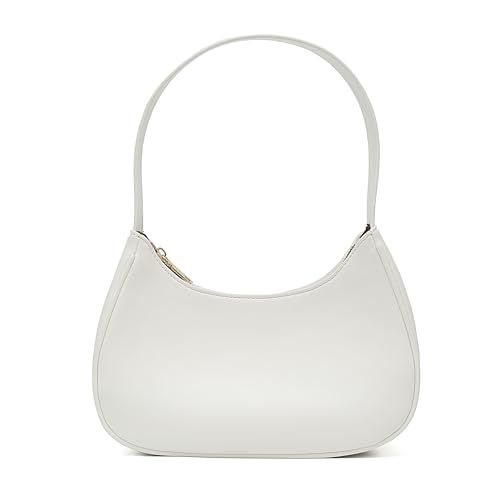 Frauen Handtasche,Für Frauen Schulter Handtasche Freizeitarbeit Satchel Taschen mit Reißverschluss (Weiß1) von HULUBO